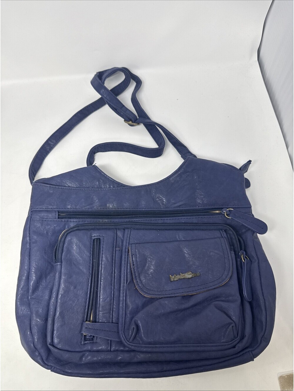 MultiSac Blue Pebbled Vintage Shoulder Bag